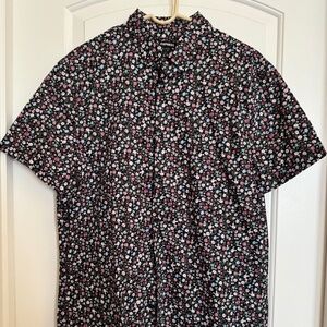 Express Men's Short Sleeve Floral Button Down